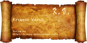 Kruppa Vazul névjegykártya